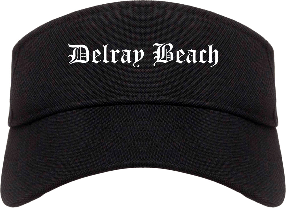 Delray Beach Florida FL Old English Mens Visor Cap Hat Black