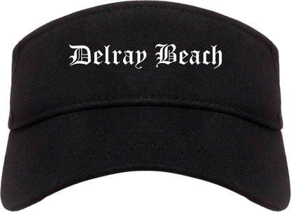 Delray Beach Florida FL Old English Mens Visor Cap Hat Black