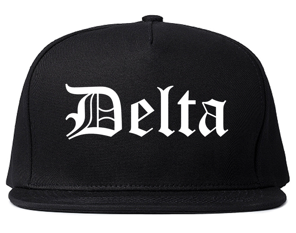 Delta Colorado CO Old English Mens Snapback Hat Black