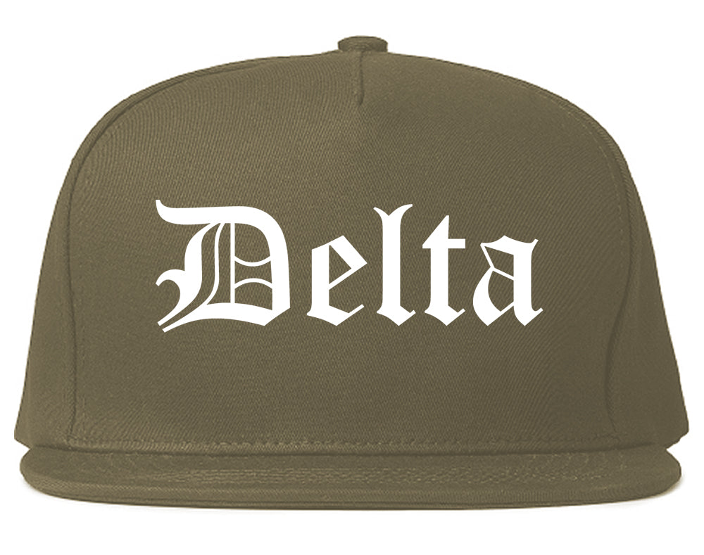 Delta Colorado CO Old English Mens Snapback Hat Grey