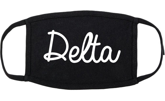 Delta Colorado CO Script Cotton Face Mask Black