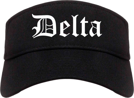 Delta Colorado CO Old English Mens Visor Cap Hat Black