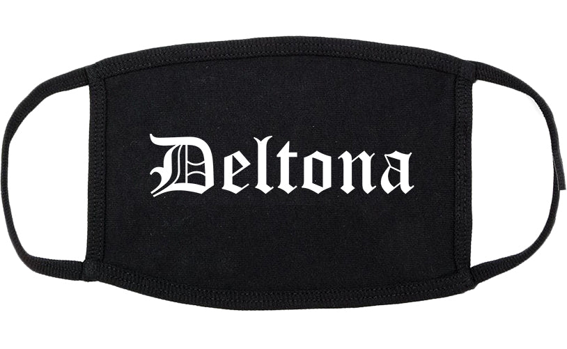 Deltona Florida FL Old English Cotton Face Mask Black