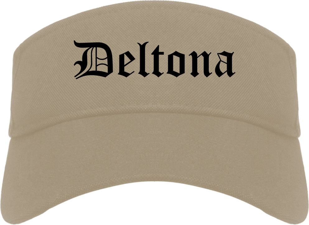 Deltona Florida FL Old English Mens Visor Cap Hat Khaki