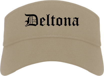 Deltona Florida FL Old English Mens Visor Cap Hat Khaki
