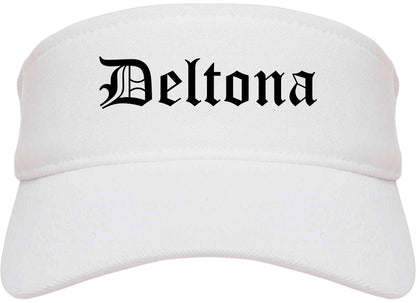 Deltona Florida FL Old English Mens Visor Cap Hat White