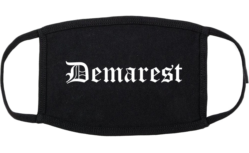 Demarest New Jersey NJ Old English Cotton Face Mask Black