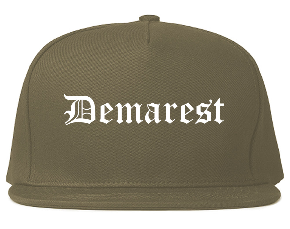 Demarest New Jersey NJ Old English Mens Snapback Hat Grey