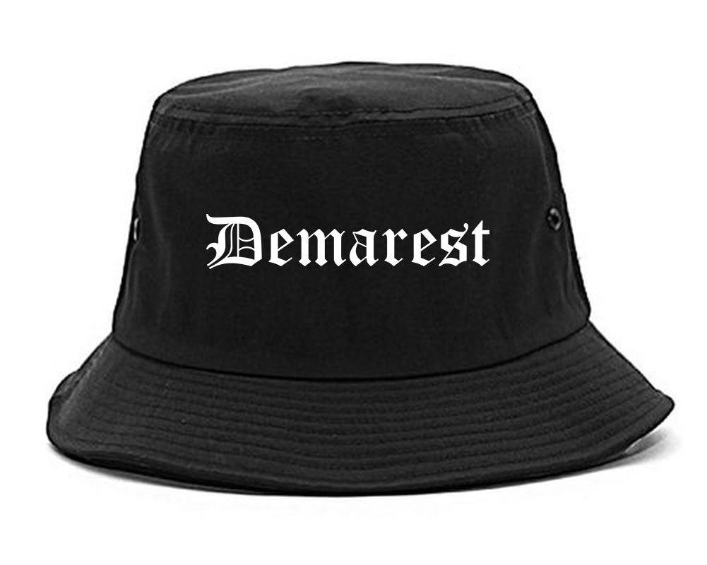 Demarest New Jersey NJ Old English Mens Bucket Hat Black