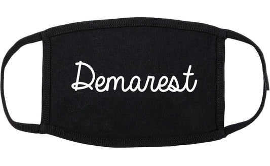 Demarest New Jersey NJ Script Cotton Face Mask Black