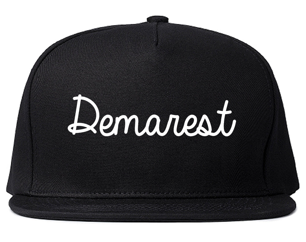 Demarest New Jersey NJ Script Mens Snapback Hat Black
