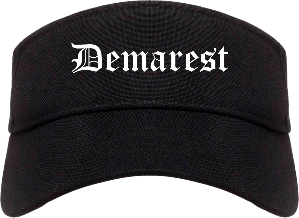 Demarest New Jersey NJ Old English Mens Visor Cap Hat Black