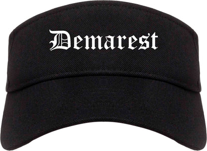 Demarest New Jersey NJ Old English Mens Visor Cap Hat Black