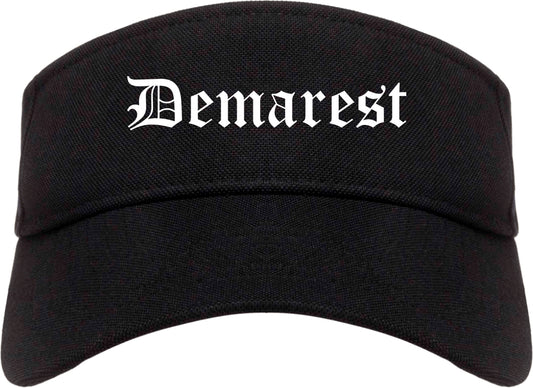 Demarest New Jersey NJ Old English Mens Visor Cap Hat Black
