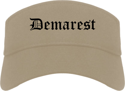 Demarest New Jersey NJ Old English Mens Visor Cap Hat Khaki