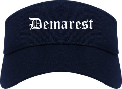 Demarest New Jersey NJ Old English Mens Visor Cap Hat Navy Blue
