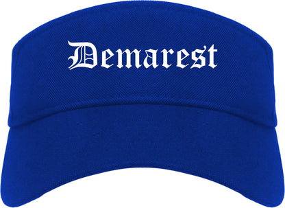 Demarest New Jersey NJ Old English Mens Visor Cap Hat Royal Blue