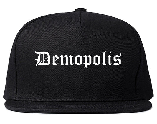 Demopolis Alabama AL Old English Mens Snapback Hat Black