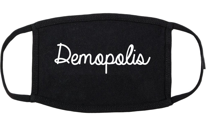 Demopolis Alabama AL Script Cotton Face Mask Black