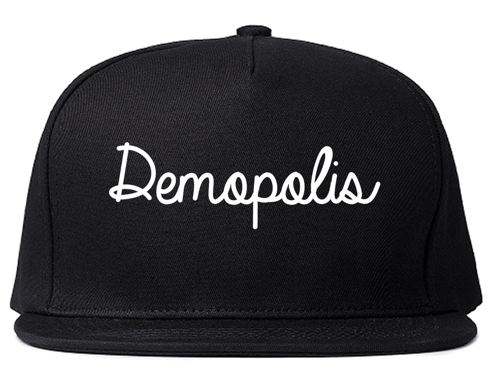 Demopolis Alabama AL Script Mens Snapback Hat Black