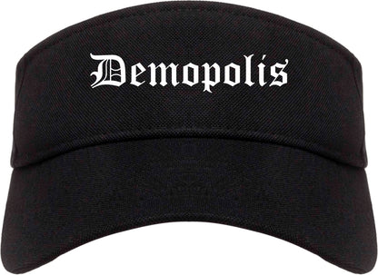 Demopolis Alabama AL Old English Mens Visor Cap Hat Black