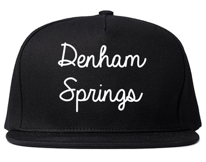 Denham Springs Louisiana LA Script Mens Snapback Hat Black