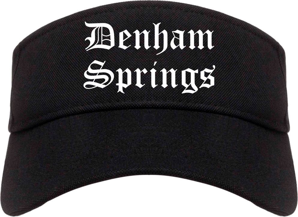 Denham Springs Louisiana LA Old English Mens Visor Cap Hat Black
