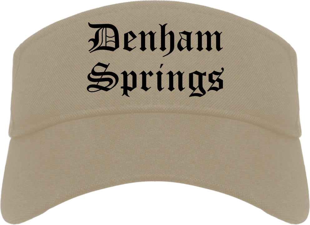 Denham Springs Louisiana LA Old English Mens Visor Cap Hat Khaki