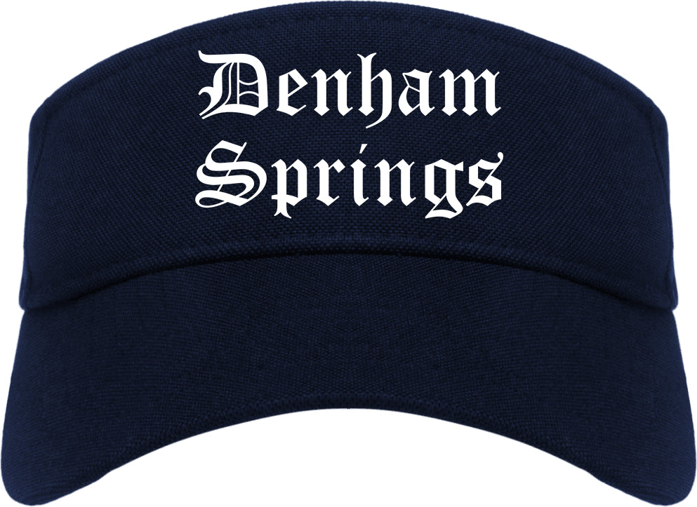 Denham Springs Louisiana LA Old English Mens Visor Cap Hat Navy Blue