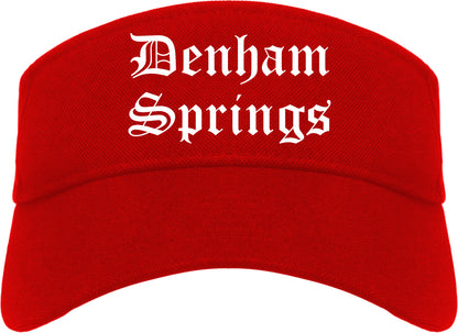 Denham Springs Louisiana LA Old English Mens Visor Cap Hat Red