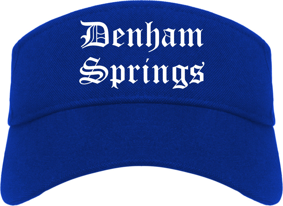 Denham Springs Louisiana LA Old English Mens Visor Cap Hat Royal Blue