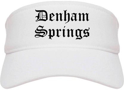 Denham Springs Louisiana LA Old English Mens Visor Cap Hat White