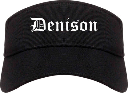 Denison Texas TX Old English Mens Visor Cap Hat Black