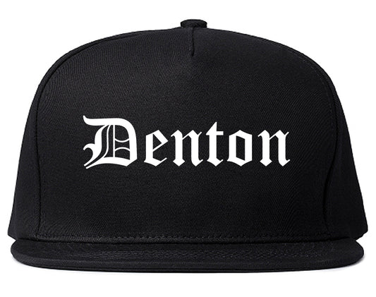 Denton Texas TX Old English Mens Snapback Hat Black