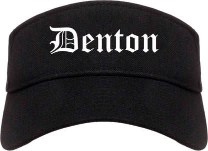 Denton Texas TX Old English Mens Visor Cap Hat Black