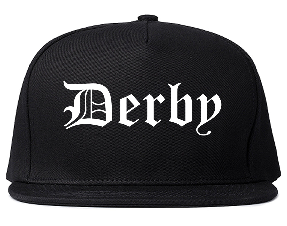 Derby Connecticut CT Old English Mens Snapback Hat Black