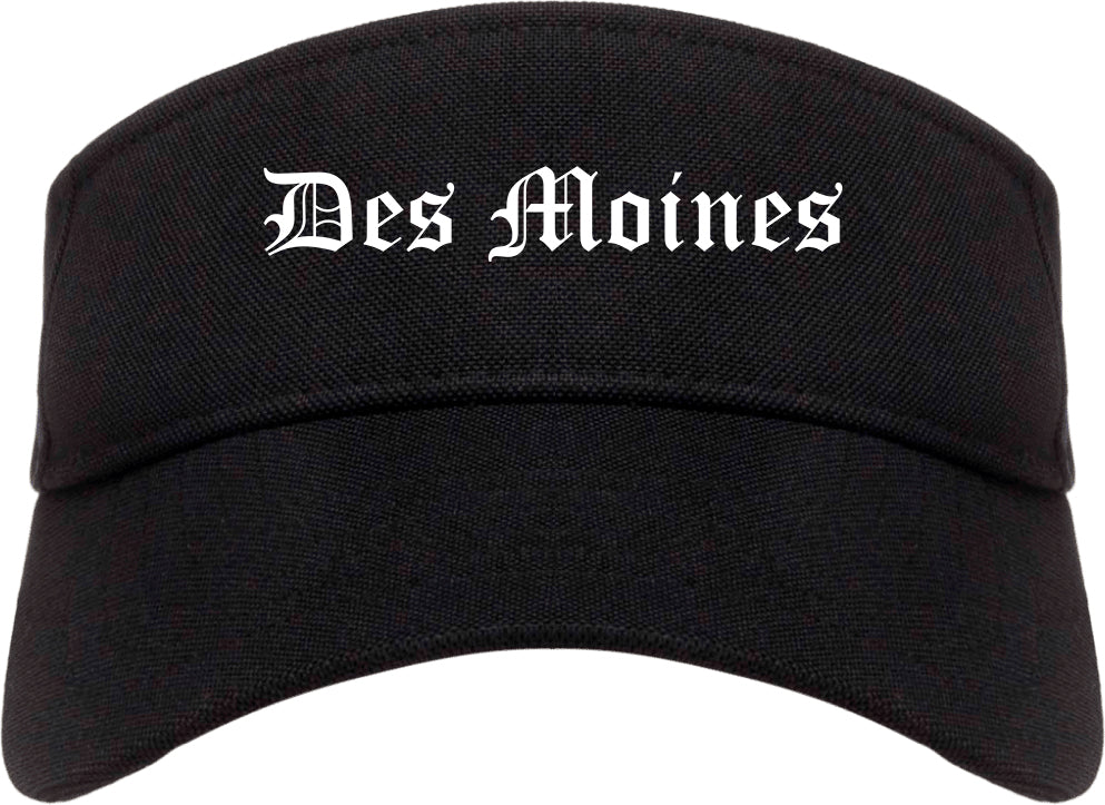 Des Moines Washington WA Old English Mens Visor Cap Hat Black