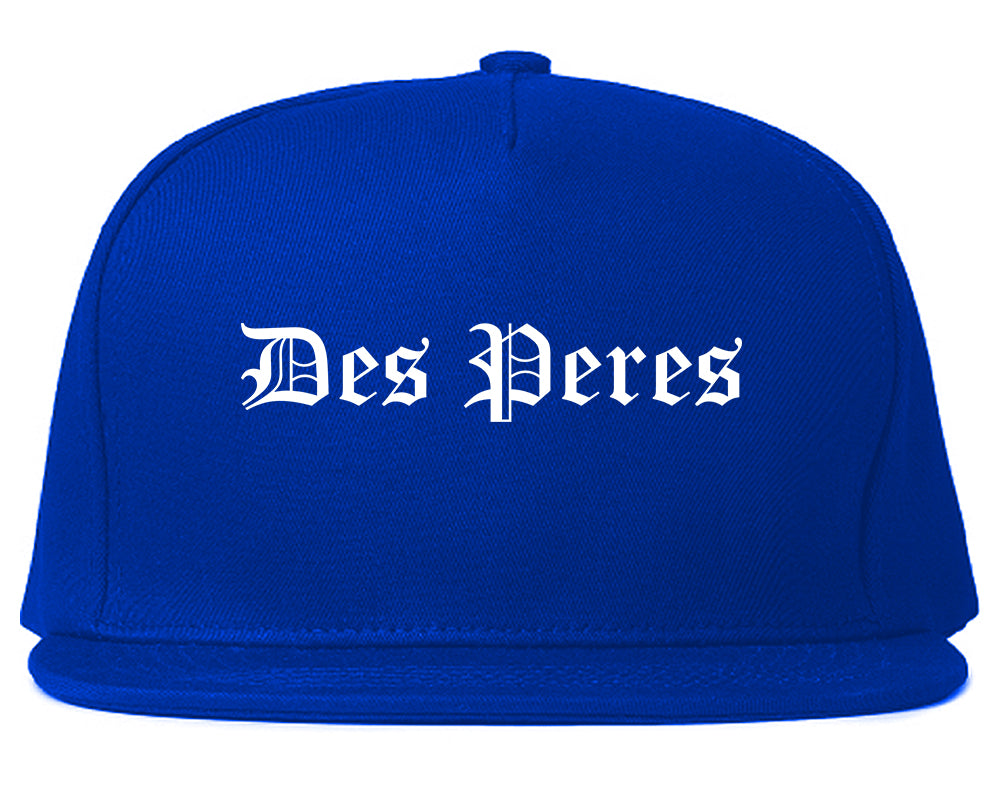 Des Peres Missouri MO Old English Mens Snapback Hat Royal Blue