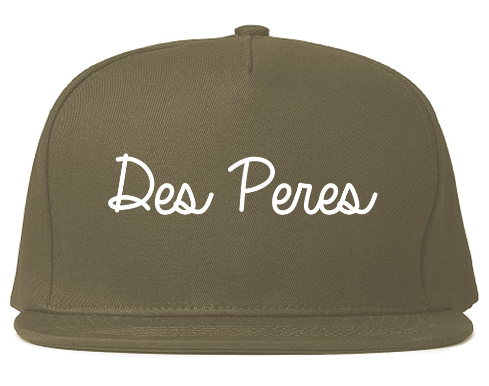 Des Peres Missouri MO Script Mens Snapback Hat Grey