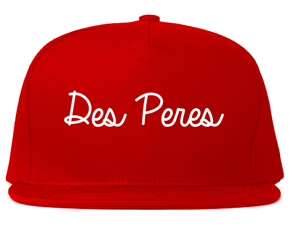 Des Peres Missouri MO Script Mens Snapback Hat Red