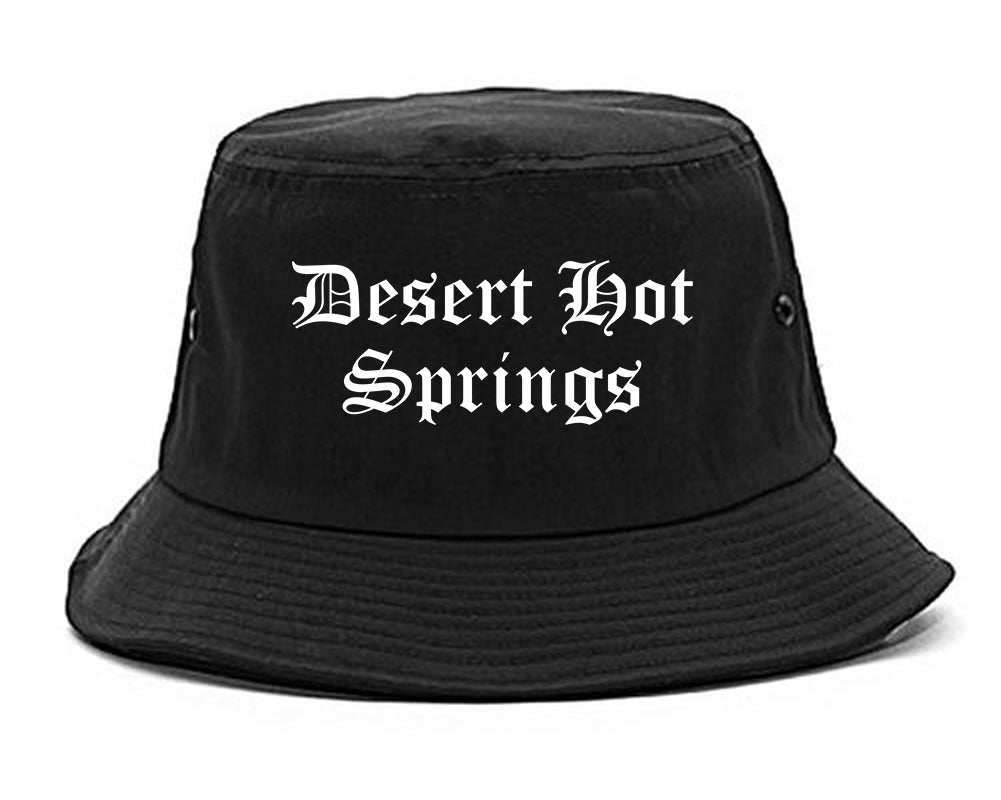 Desert Hot Springs California CA Old English Mens Bucket Hat Black