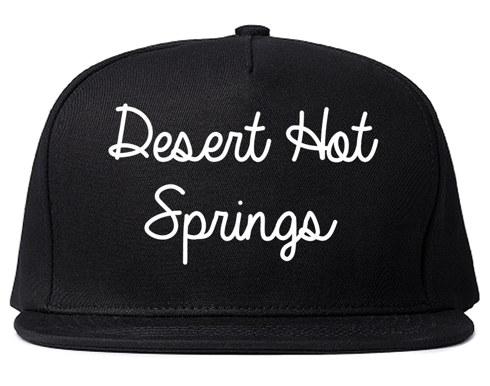 Desert Hot Springs California CA Script Mens Snapback Hat Black