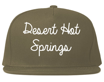 Desert Hot Springs California CA Script Mens Snapback Hat Grey