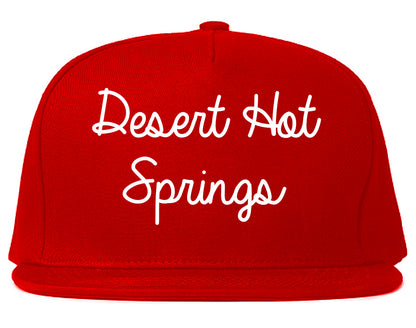 Desert Hot Springs California CA Script Mens Snapback Hat Red
