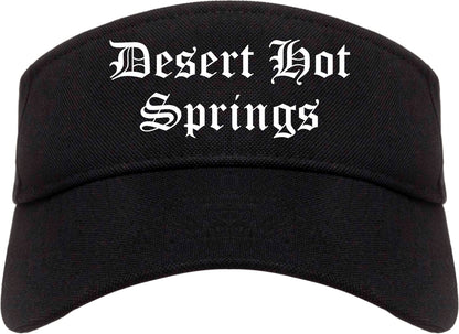 Desert Hot Springs California CA Old English Mens Visor Cap Hat Black