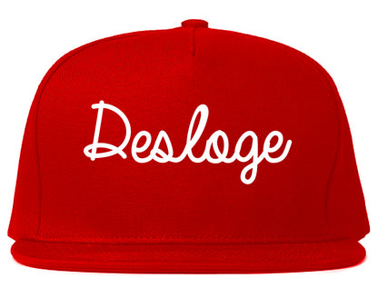 Desloge Missouri MO Script Mens Snapback Hat Red