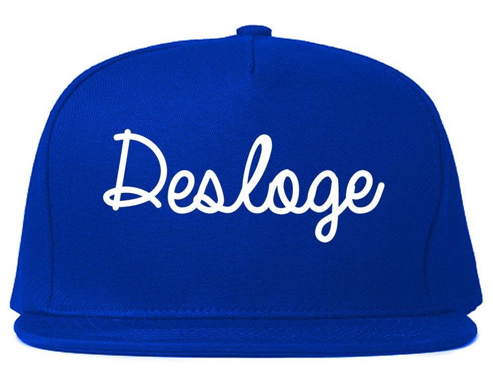 Desloge Missouri MO Script Mens Snapback Hat Royal Blue