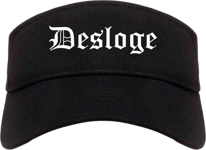 Desloge Missouri MO Old English Mens Visor Cap Hat Black