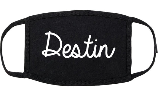 Destin Florida FL Script Cotton Face Mask Black