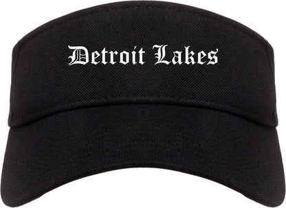 Detroit Lakes Minnesota MN Old English Mens Visor Cap Hat Black